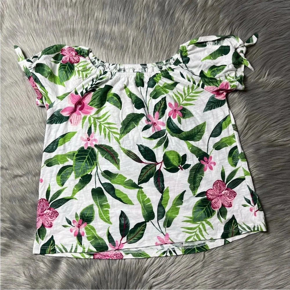 Old Navy Girls Tropical Floral Shirt Size Large 10/12